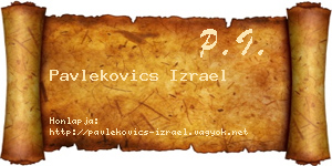 Pavlekovics Izrael névjegykártya